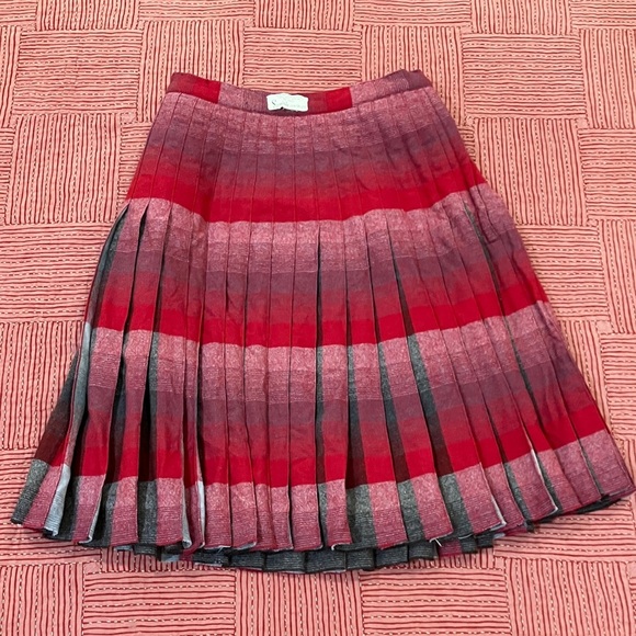 Vintage 1950s /1960s wool Scottish  reversible Pleated Skirt W25L21 - Picture 12 of 16